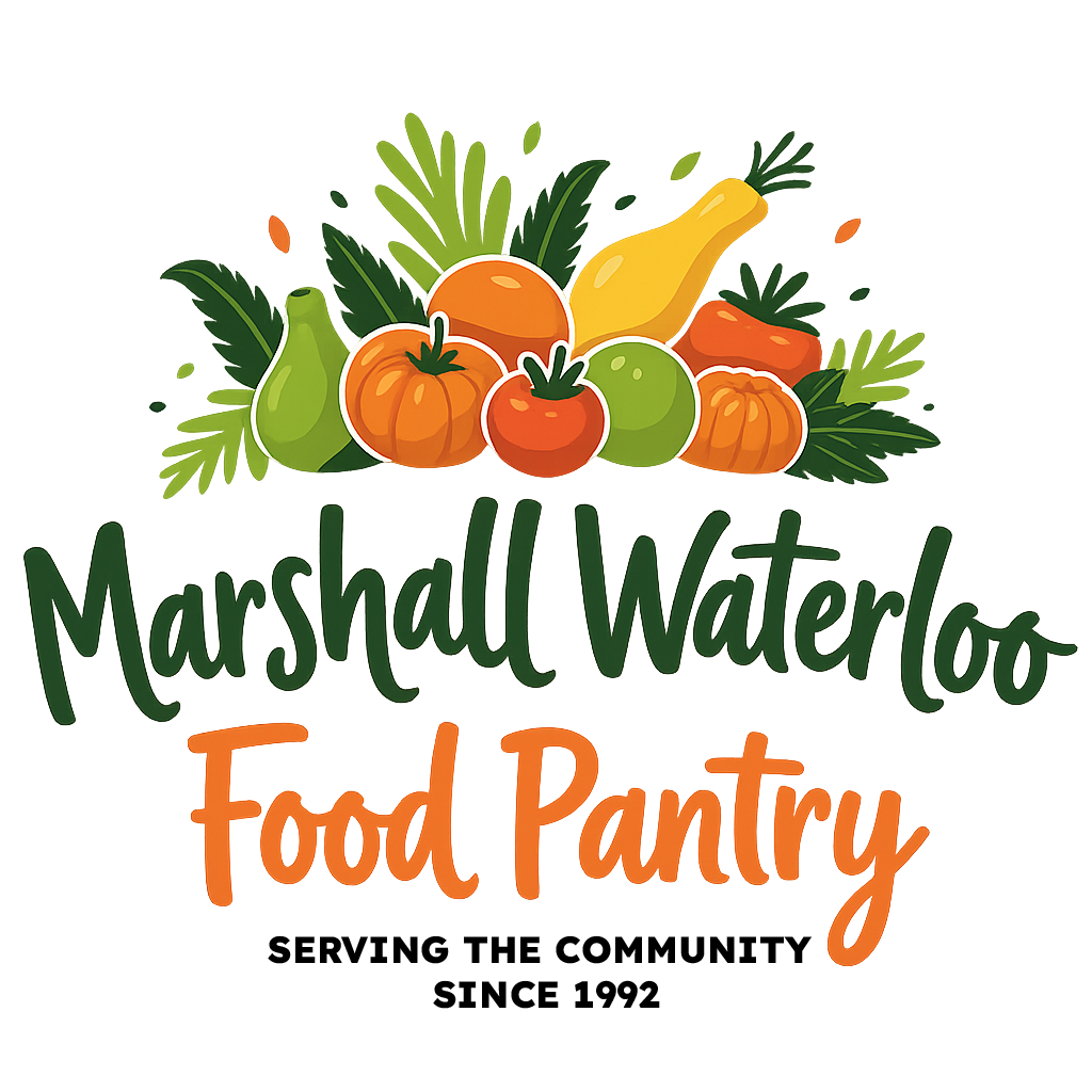 HAPPY HOLIDAY'S! COMING SOON THE MARSHALL - WATERLOO FOOD PANTRY OF WISCONSIN Logo